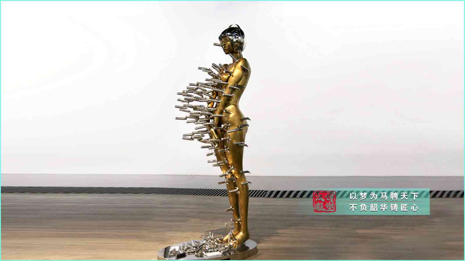 不銹鋼創意人物雕塑,城市廣場雕塑定制,大型裝飾藝術擺件